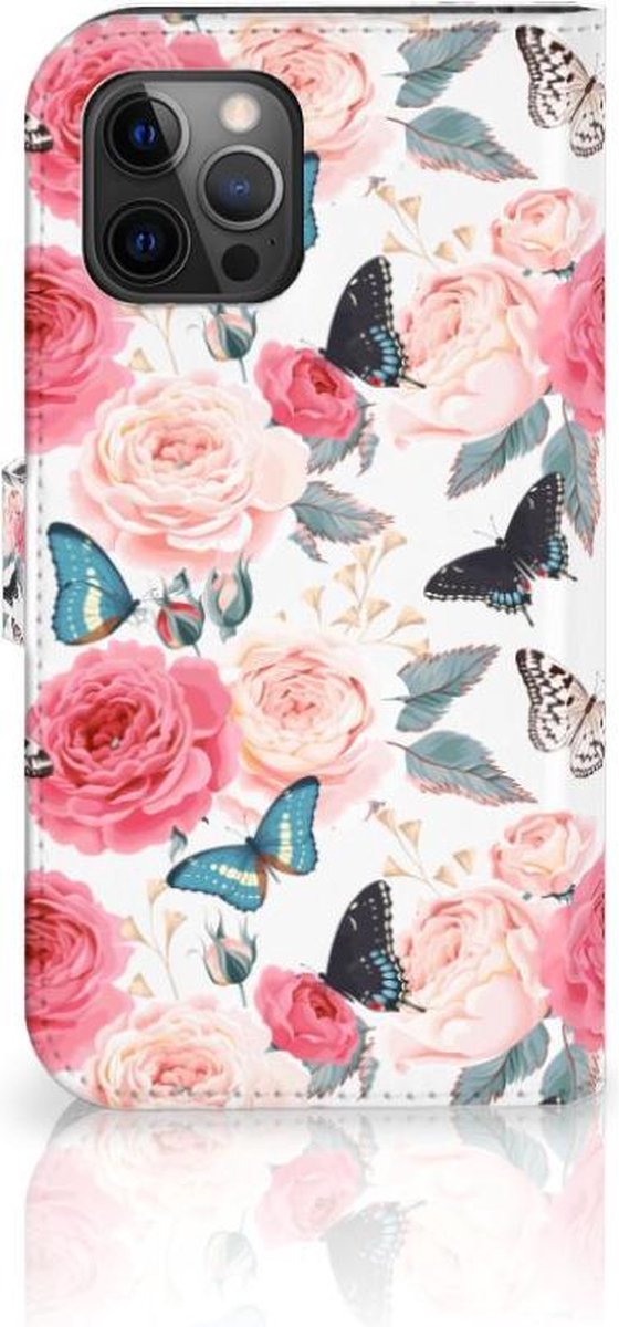 Apple iPhone 12 Pro Max Hoesje Butterfly Roses