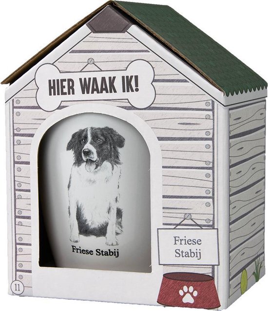 Mok – Friese Stabij – Dier – Puppy – Hond – Dieren – Mokken en bekers – Keramiek – Mokken - Porselein - Honden – Cadeau - Kado