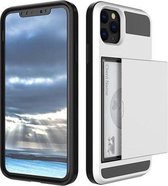 Hoesje voor Samsung Galaxy S10 - Hard case hoesje met ruimte voor pasjes - Wit - Pasjeshouder telefoonhoesje -