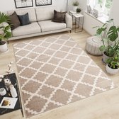 Tapiso Maroko Vloerkleed Beige Trellis Woonkamer Tapijten Maat- 80x150