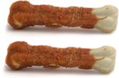 Wit bot met kip 12,5 cm 2 stuks  Hondenbot - Kauwbotten - Hondenkluif - Kauwen - Kauwsnack