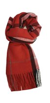 Kasjmier Ruitpatroon sjaal - unisex - rood
