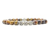 Beaddhism - Armband - Tiger - Zilver - Lucky Dragon 3 - 8 mm - 17 cm