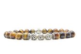 Beaddhism - Armband - Tiger - Zilver - Lucky Dragon 3 - 8 mm - 22 cm