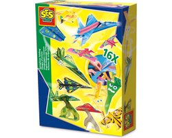foto van SES - Vliegtuigjes Vouwen - voor 16 vliegtuigen - met stickers - knutselen jongens