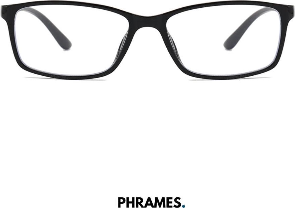 PHRAMES® - Atlas Solid Black – Beeldschermbril – Computerbril - Blauw Licht Filter Bril - Blauw Licht Bril – Gamebril – Unisex - UV400 - Voorkomt Hoofdpijn en Vermoeidheid