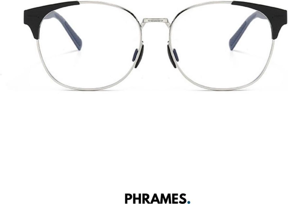 PHRAMES® - Chronos Black Metalic – Beeldschermbril – Computerbril - Blauw Licht Filter Bril - Blauw Licht Bril – Gamebril – Unisex - UV400 - Voorkomt Hoofdpijn en Vermoeidheid