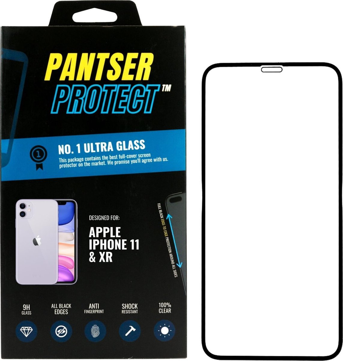 Pantser Protect ™ Case Friendly Screenprotector Geschikt voor Apple iPhone 11 / XR - Premium glazen full-cover Pantserglas Protector - Tempered Glass Bescherm Glas