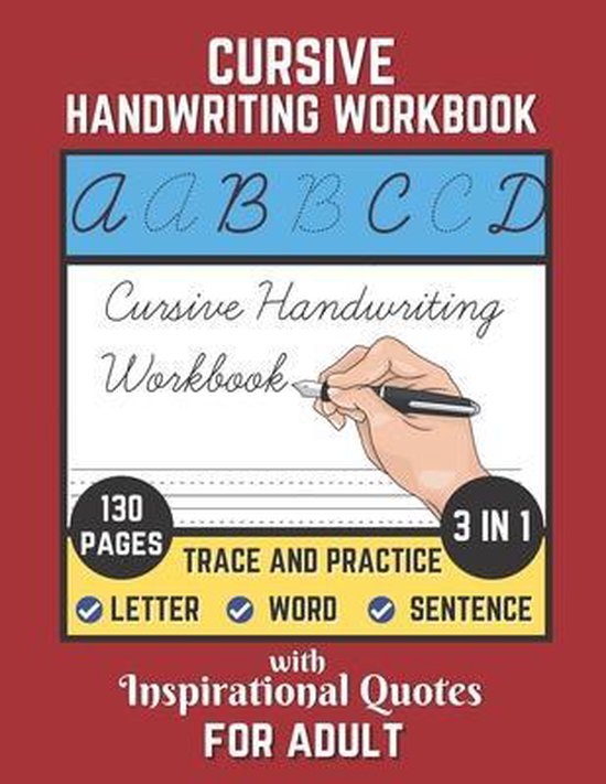 Cursive Handwriting Workbook For Adult with Inspirational Qu ... - cover
