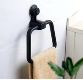 Handdoekrek met zuignap - Handdoekhouder met zuignap - De kleur is zwart