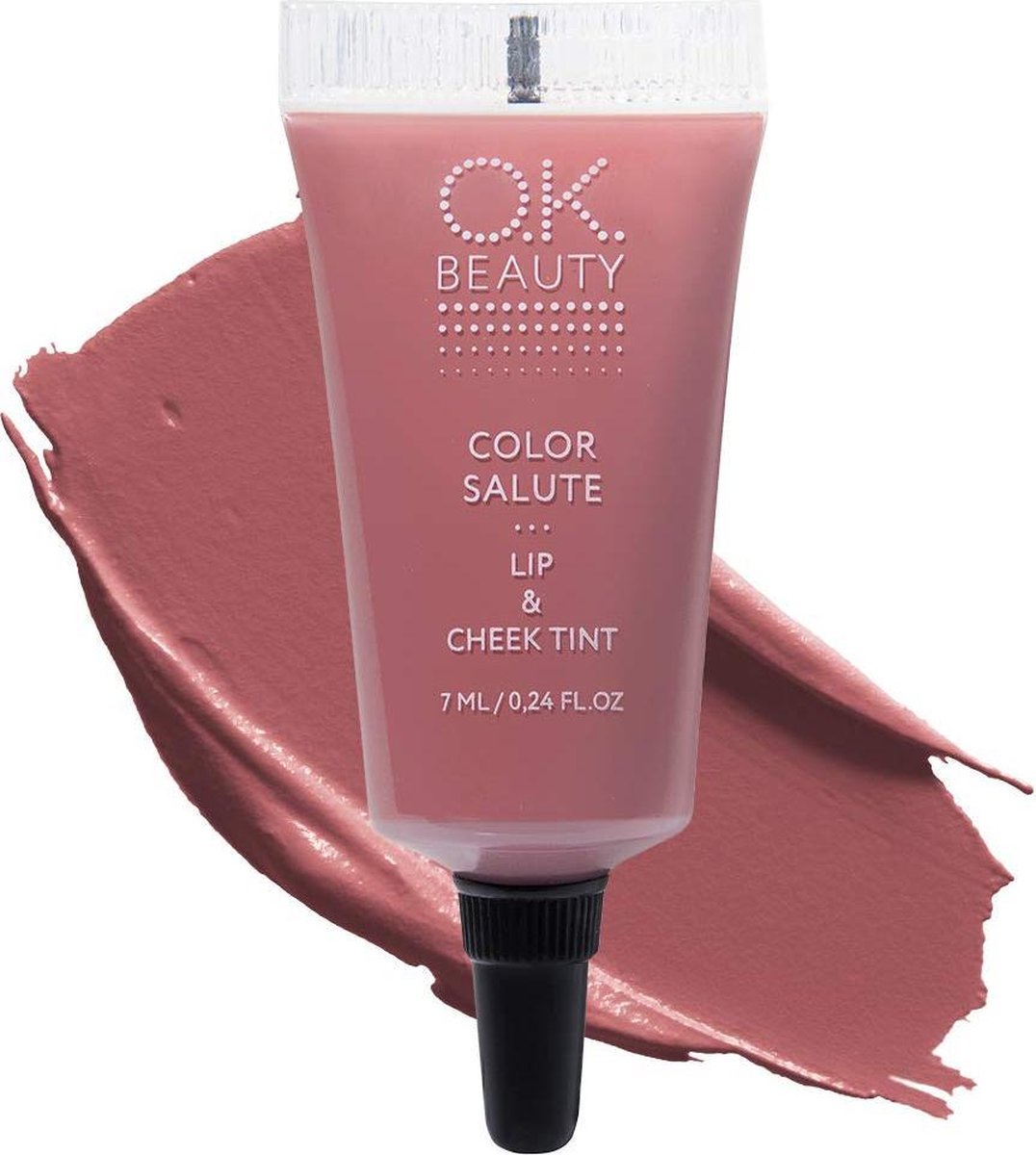 OK Beauty Color Salute Lip n Cheek Tint – Long Lasting Velvet Finish Lip Care & Blush in 6 trendy colors (Cocoa)