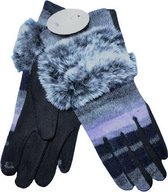 Winter handschoenen SO FOXY van BellaBelga - blauw-grijs