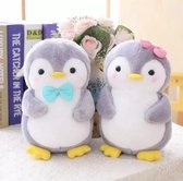 Kenjiro - pinguin - couple pinguin - knuffel - knuffels set - wit - grijs - schattig - plushe - 25 cm - kinderen knuffels