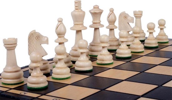 Thumbnail van een extra afbeelding van het spel Chess the Game - Groot houten schaakspel - Decoratieve Staunton schaakstukken - Bestseller!