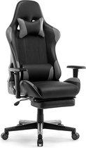 MILO GAMING Rally M2 Gaming Stoel - Game Stoel met Voetensteun - Gaming Chair - Zwart met Grijs