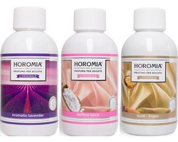 Wasparfum Horomia | set 3 x 250 ml Aromatic lavender, Soffice talco, Gold argan
