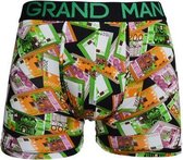 Heren boxershorts 3 pack Grandman katoen met bamboe print groen M
