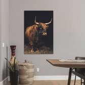 Canvas Schilderij - Dark Cow - 60 x 90 cm - PosterGuru.nl