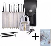 Lockpick set Beginners inclusief e-Book – Lockpickingset met transparante sloten – Lock Pickingset van 20 delen - Escape Room - Ventley