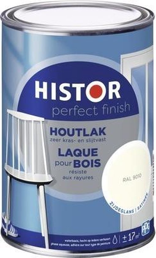 Oneerlijk Triviaal Promotie Histor Perfect Finish Houtlak - RAL 9010 - Zijdeglans - 1,25 Liter | bol.com