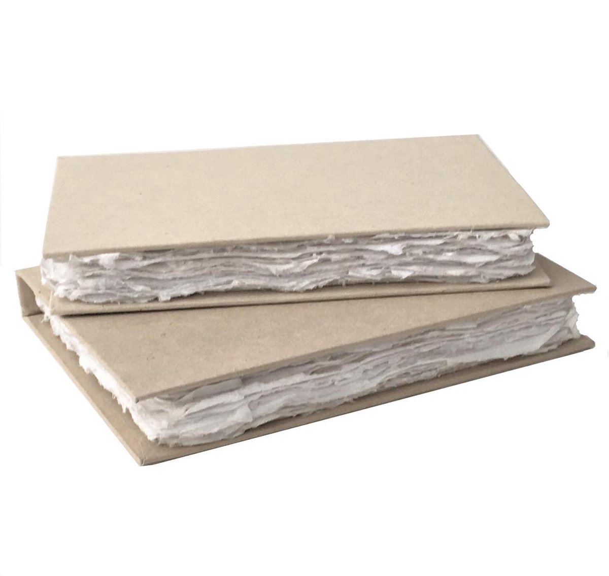 Notitieboek, 21x15cm, buitenkant van hennep papier, inhoud wit katoenpapier