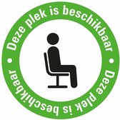 Pictogram sticker deze plek is beschikbaar groen zwart witte tekst