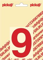 Pickup plakcijfer Helvetica 80 mm - rood 9