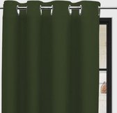 SOLEIL d'OCRE Panama gordijn met gaatjes - Zuiver katoen - 135 x 250 cm - Groen