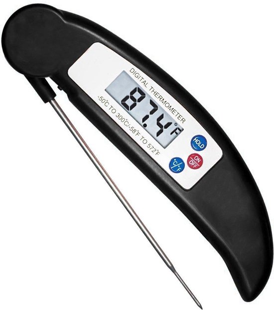 PK-Goods BBQ thermometer zwart - Vleesthermometer- kernthermometer-  inklapbare | bol.com