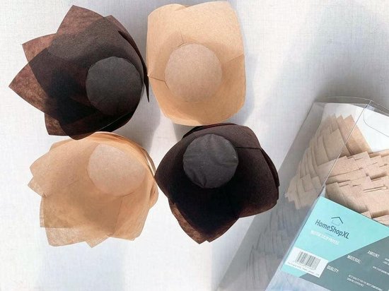 100x Muffin Tulp Vormpjes Papier - Cupcake Tulpen - 100 Stuks - Licht en Donkerbruin - Muffin Papiertjes Bakpapier - Family Pound