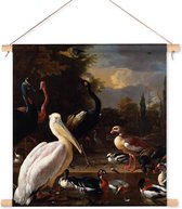 Textielposter / Wandkleed  Het Drijvend Veertje - Melchior d'Hondecoeter - 120x130 cm