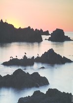 Zee Poster -Bergen in de Zee - Wandposter 60 x 40 cm