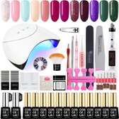 Gellak starterspakket 12 kleuren - Gellak - Gellakset - Nagelset - Gelnagels - Nagellak - Gelnagel kit - UV lamp 36W - LED - Manicure set - 12 kleuren gel polish - Nail art - Nagel