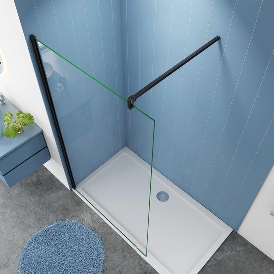 Douche à l'italienne Magnolia 1000x2000 10mm Verre Transparent Anti-calcaire Noir Mat