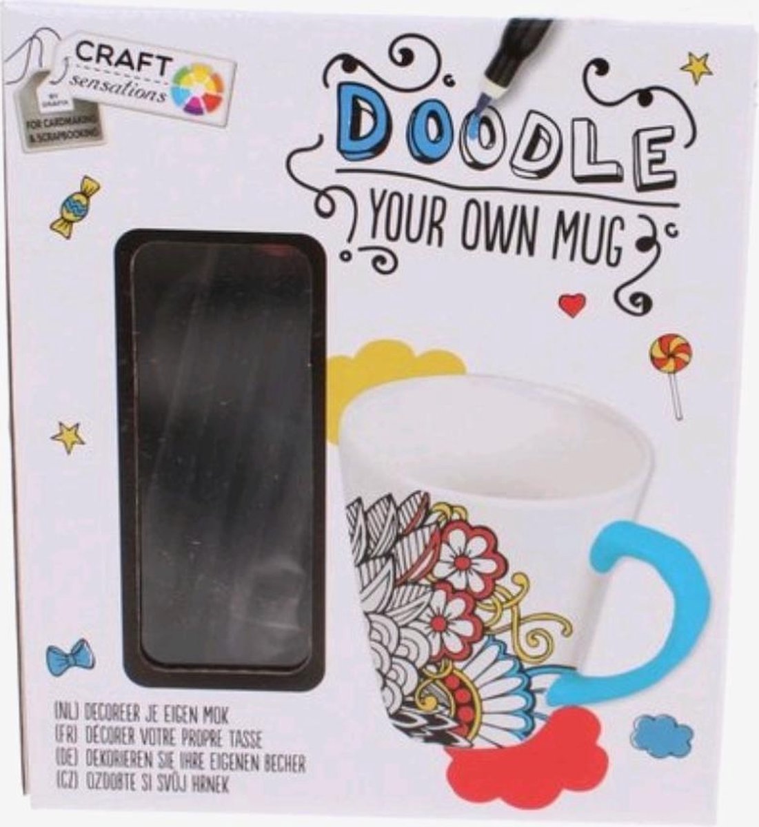 Craft sensations Doodle your own mug - Decoreer je eigen mok (2 STUKS!!) - Craft Sensations