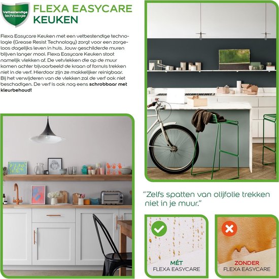 Flexa Easycare Muurverf Mat Keuken Saliegroen 1 liter