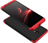 360 full body case Geschikt voor Xiaomi Redmi 5 Plus / Redmi Note 5 (single camera) - zwart / rood