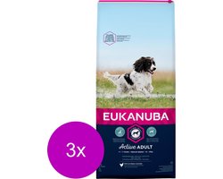 Eukanuba Active Adult Medium Breed Kip - Hondenvoer - 3 x 3 kg