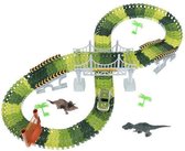 Piste de voiture de dinosaure - piste de course de la jungle - avec des dinosaures et plus d'accessoires