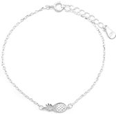 Dielay - Armband Dames - Ananas - 925 Sterling Zilver - Lengte Verstelbaar 16-19 cm