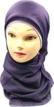 Mooie hoofddoek paarse kleur, vierkante hijab, islamitische hejab .