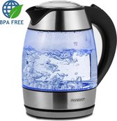 Deuba 1.8L Waterkoker Blauwe Verlichting- Geborsteld Roestvrij Staal & Glas