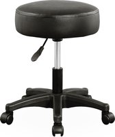 Retro vintage kruk - in hoogte verstelbaar tot 65cm - zwart