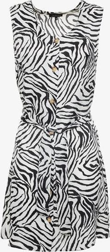 Jazlyn dames jurk met zebraprint - Zwart - Maat S | bol.com