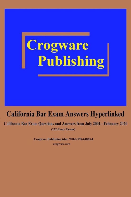 Hyperlinked 4 California Bar Exam Answers Hyperlinked (ebook), Craig