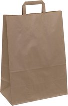 Packadi Papieren Draagtassen - 22 x 10 x 28 cm -Rood - 50 stuks / papieren tassen Kraft Papieren Tasjes Met Handvat/ Cadeautasjes met vlak handgrepen / Zakjes/