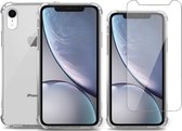 Shockline Hoesje geschikt voor iPhone XR + Screenprotector Glas Tempered Glass Screen Protector