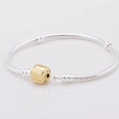 Armband Zilver / Zilveren armband / past op Pandora / Pandora compatible / Bedelarmband / Gele Vlinder sluiting / Valentijnsdag cadeau | Elegante dames armband / Maat 18