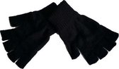 Gants d'habillage sans doigts pour adultes - Noir - Unisexe - Tricoté - Années 80 / 80 - Gant sans doigts noir - Pour femmes et hommes