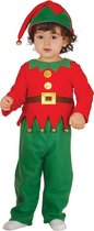 Guirma - Kerst & Oud & Nieuw Kostuum - Kleuter Elf Kind Kostuum - Rood, Groen - 1 - 2 jaar - Kerst - Verkleedkleding
